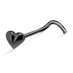 Mini Heart Silver Curved Nose Stud NSKB-835